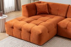 Caddy Corner Sofa, Left Chaise, Burnt Orange