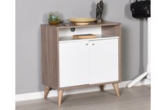 London Hallway Storage Cabinet, Light Wood