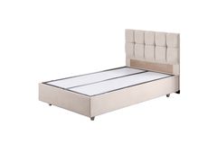Paris Boxspringbed met Hoofdbord, 90x200 cm, Creme