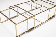 Sky Transparent Glass Coffee Table, Gold