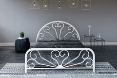 Baby Metalen Bedframe, 160x200 cm, Wit