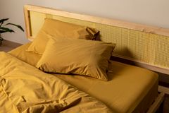 Cozy Washed Cotton Duvet Cover Set, King Size, Mustard