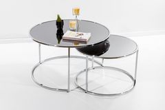 Circles Salontafel, Rookgrijs en Chroom