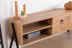 Yanke TV-Meubel met Rekken& Boekenrek, 150 cm, Pijnboom