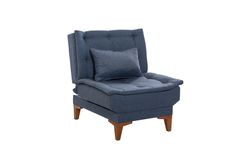 Kelly Fauteuil In Linnen Stof, Donkerblauw