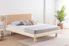 Luna Hendrick Houten Bedframe, 100x200 cm, Natuurlijke Kleur