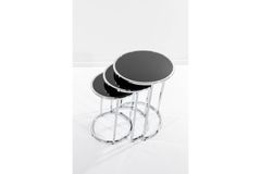 Circles Glazen Zettafels, Zwart en Chroom