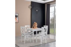 White Eettafelset, 70x80 cm, Grijs