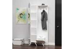 Kerry Hall Stand with Mirror, White