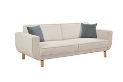 Larus 3-Zitsbank, Creme, Natuurlijke Poten