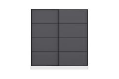 Medway Kledingkast met Schuifdeuren, 180 cm, Houtskoolgrijs en Wit