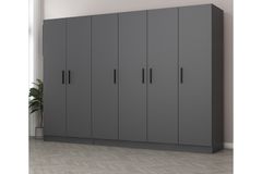 Medway Tideway Kledingkast met 6 Deuren en 2 Lades, 210 cm, Antraciet