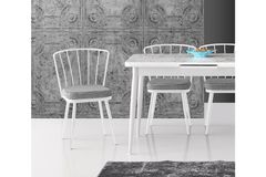 Mond Stoel met Pied-De-Poule Patroon, Wit