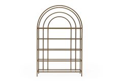 Lola Curve Bookcase, 120 cm, Brass