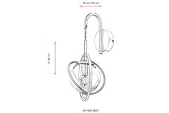 Avonni Quade Wandlamp, 22x24 cm, Zwart