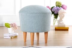 Luvia Round Footstool, Light Blue