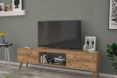 Houten TV-Meubel met Houten Poten, 160 cm, Pijnboom