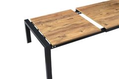 Lato Uitschuifbare Tafel, 75x120 cm, Walnoot en Zwart