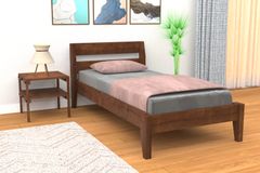 Axel Single Bed, 90 x 190 cm, Walnut