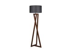 Cara Cilinder Vloerlamp, Walnoot en Zwart