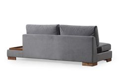 Tulip Modulaire Hoek, Rechts Drievoudige Module met Tafel, Grijs