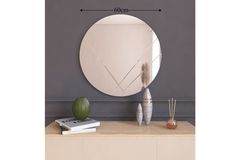 Mone Decoratieve Ronde Spiegel 60 cm, Wit