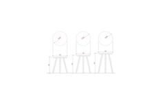 Zerenland High Gloss Bijzettafel, 3-Dlg, Rode Plaid