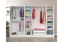 Medway Country Kledingkast met 6 Deuren en 2 Lades, Wit