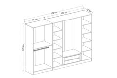 Medway Country Kledingkast met 6 Deuren, 2 Lades en Spiegel, Wit