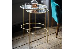 Nesting Metalen Bijzettafeltje, Goud