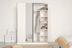 Luke 2 Door Sliding Wardrobe, 160 cm, White