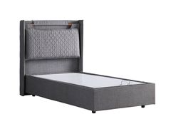 Zagreb Box En Hoofdbord, Grijs, 90X190