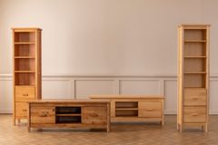 Ranch Boekenrek met 4 Rekken & Lades, Eik