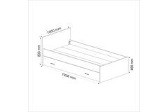 Arnetti Sofia Bedframe met Onderbed, 90x190 cm, Wit