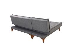 Kelly Hoekbank Links In Linnen Stof, Donkergrijze