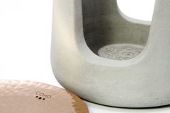 Coho Concre Arti̇San Gesmeed Koperen Schaal Grijs Aromatherapie Wierookvat