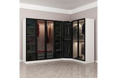 Medway Tideway Kledingkast met 7 Deuren, Wit en Zwart