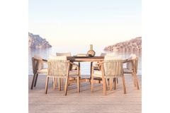 Monte Carlo Round Tuinset, 6 Zits, Creme