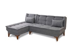 Kelly Hoekbank Links In Linnen Stof, Donkergrijze