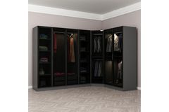 Medway Tideway Kledingkast met 7 Deuren, Antraciet en Zwart