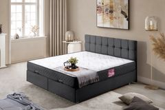 Paris Boxspringbed met Hoofdbord, 150x200 cm, Antraciet