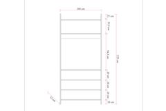 Dynamic Kledingkastmodule met 1 Vak en 2 Lades, 12