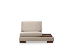 Tulip Modulaire Hoek, enkele Module met Rechtertafel, Ecru