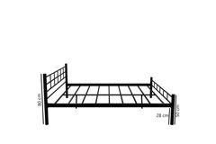 Leona Single Bed, 100 x 200 cm, Black
