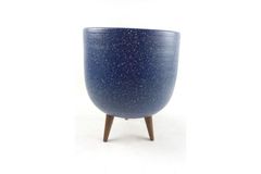 Earthenware Dotted Plant Pot, Navy