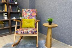 Asedia Trend Retro Schommelstoel, Kleurrijk & Natuurlijke Kleur