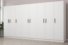 Medway Kledingkast met 8 Deuren en 4 Lades, Wit