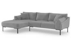 Leo Corner Sofa Left Chaise, Steel Grey