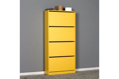 Adore Flat Duo 4-Tier Large Shoe Storage Cabinet, Yellow