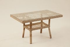 Pirus Rattan 2+1+1 Tuinloungeset, Beige